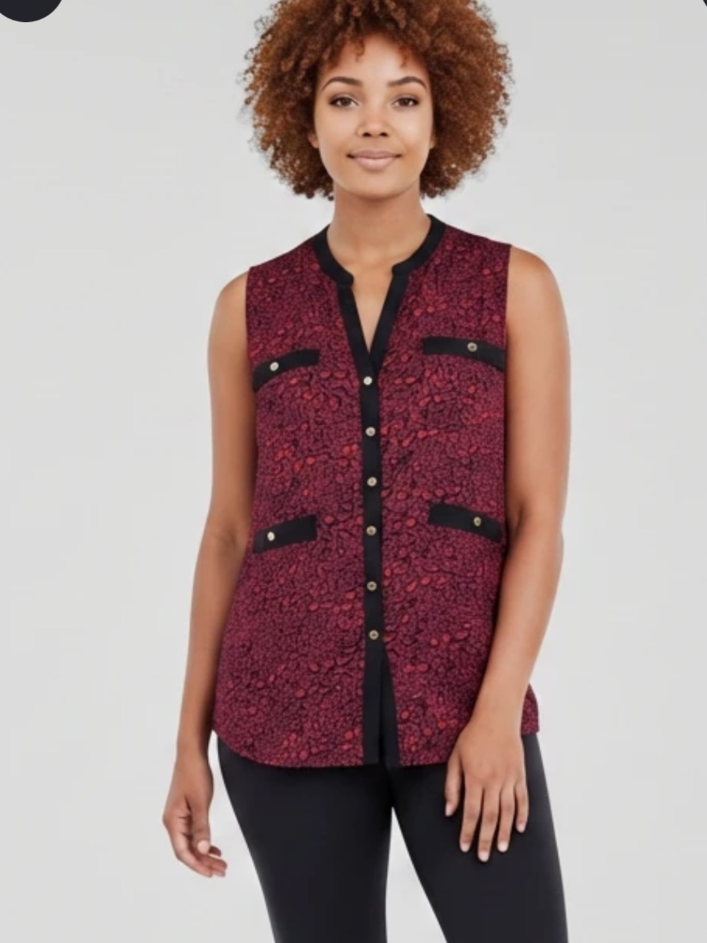 Aqua Women's Red Leopard Print Sleeveless Top Size XS‎